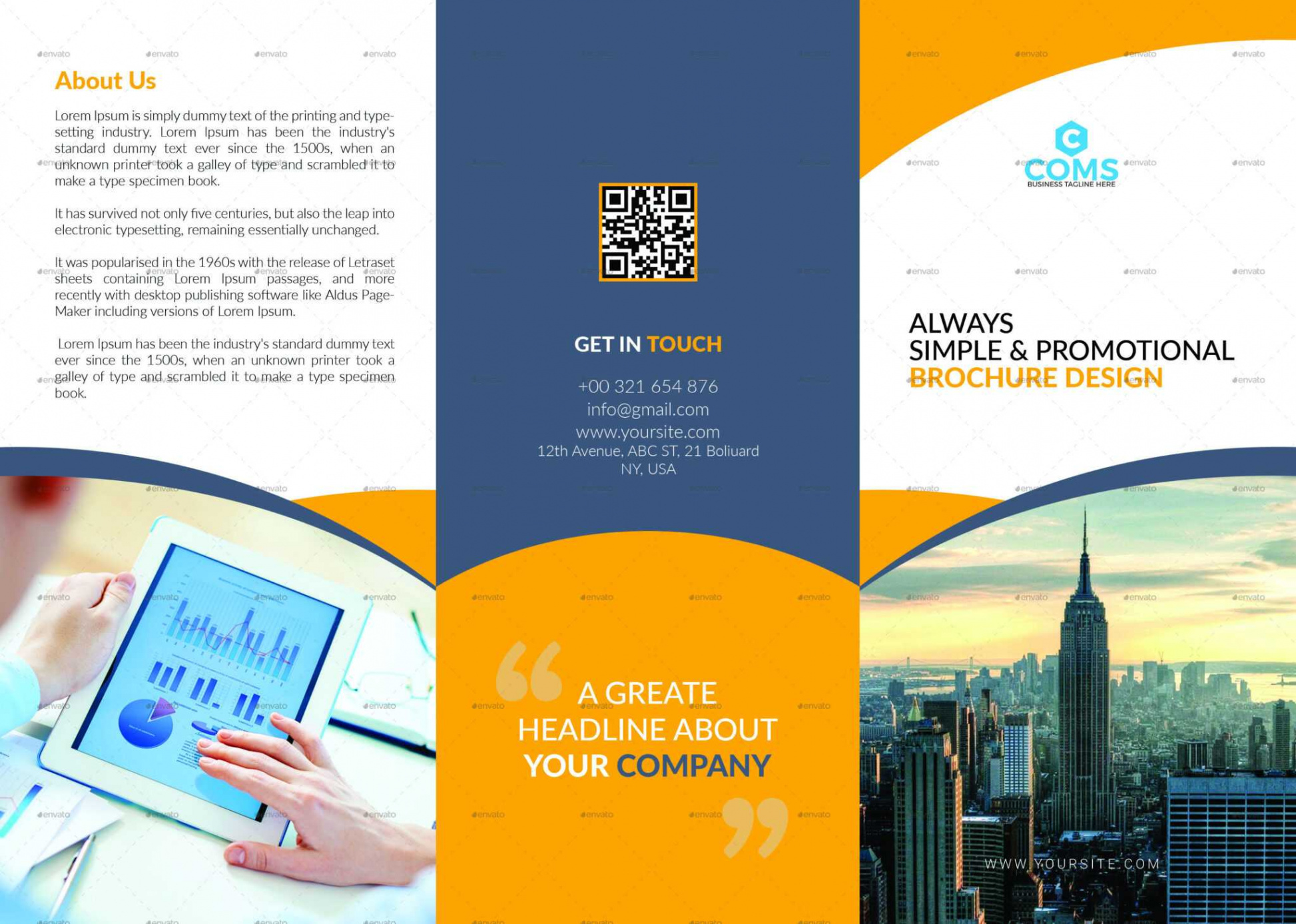 editable minimalist financial services brochure template doc