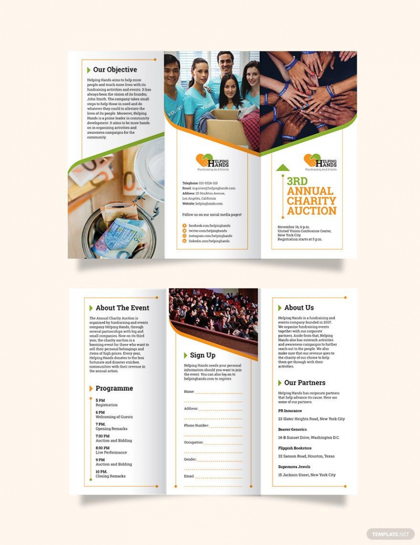 free custom nonprofit organization fundraising brochure template pdf