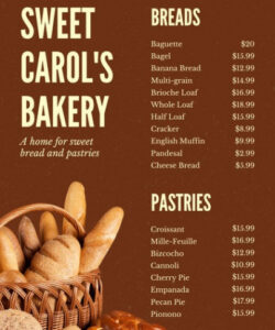 free custom stylish bakery and cafe brochure template example