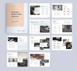 free editable minimalist style business brochure template pdf