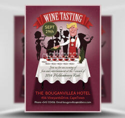 free editable stylish wine tasting brochure template pdf