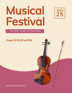 free  music festival program brochure template