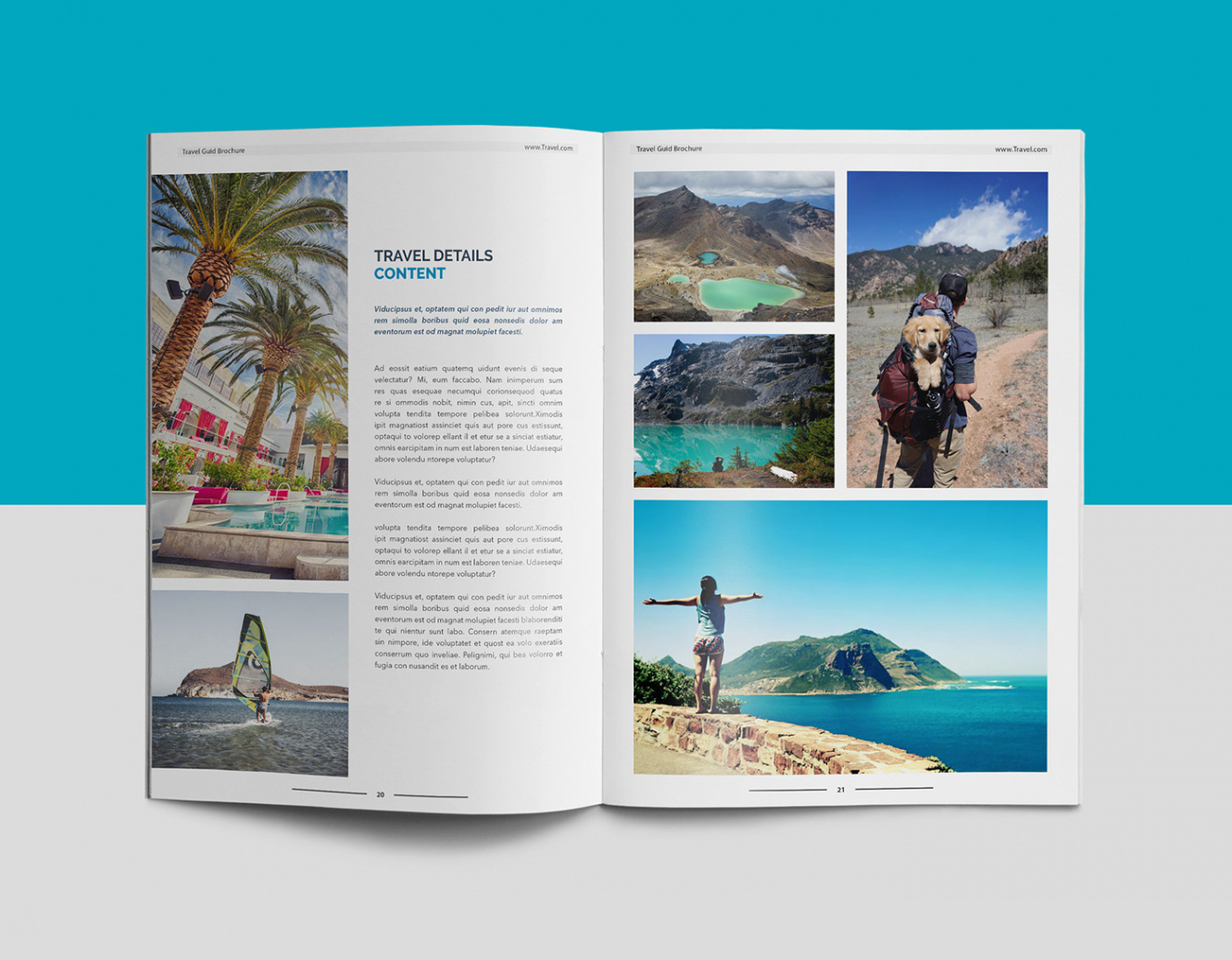 free printable modern travel agency brochure template