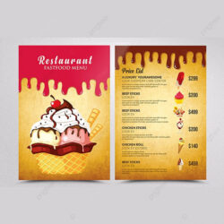 free printable restaurant menu brochure template pdf