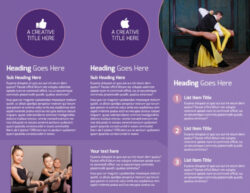 free sample modern dance school brochure template word