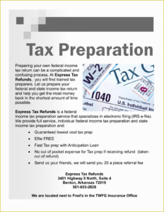 free sample professional tax services brochure template excel