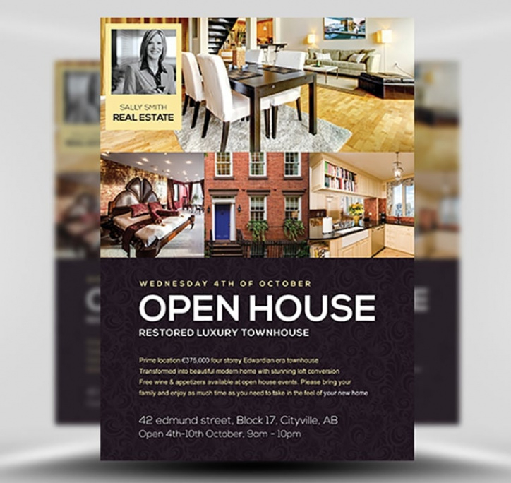 free sample real estate open house brochure template example