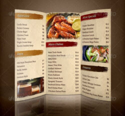 free sample restaurant menu brochure template example