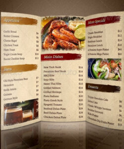 free sample restaurant menu brochure template example