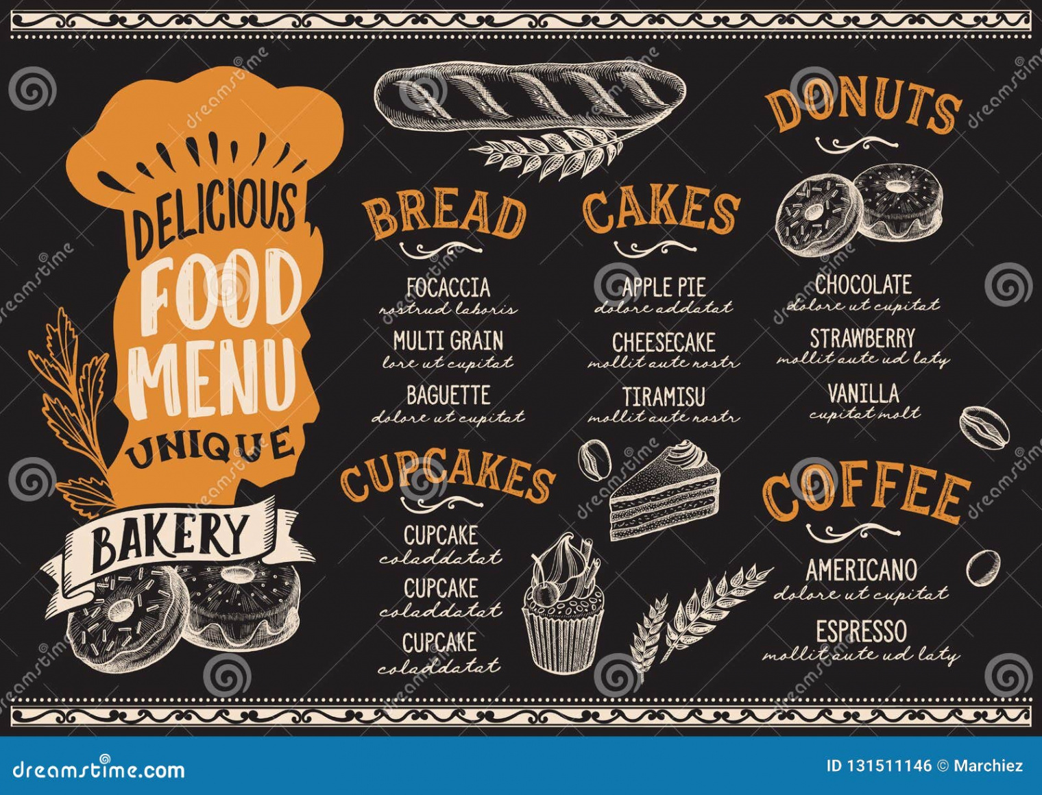 free sample stylish bakery and cafe brochure template doc