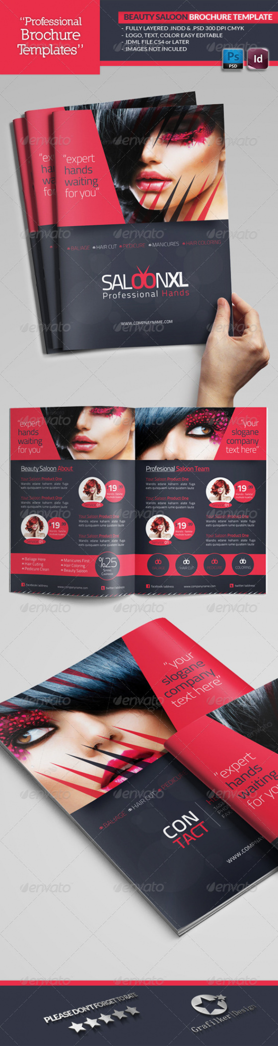 free  stylish beauty salon brochure template pdf