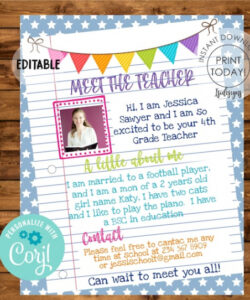 sample meet the teacher brochure template excel