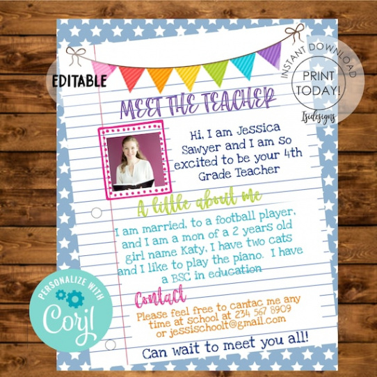 Meet The Teacher Brochure Template