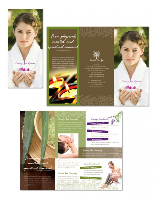 sample spa and wellness center brochure template sample