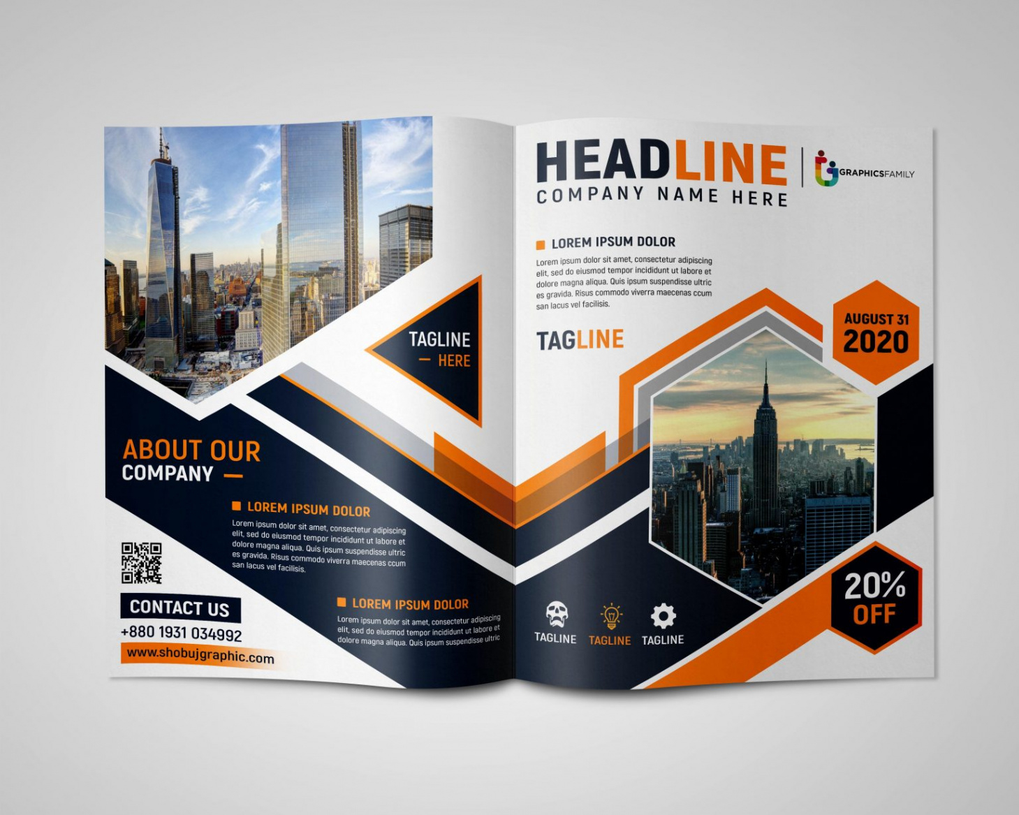 Bi Fold Travel Brochure Template