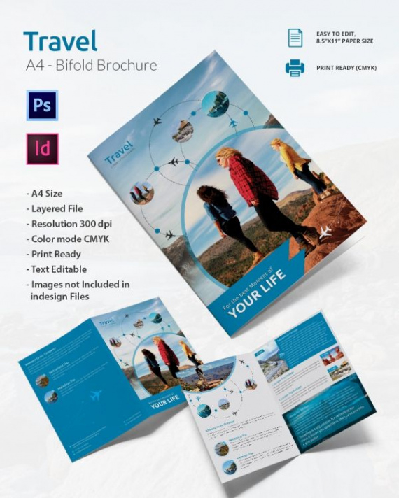 custom bi fold travel brochure template doc