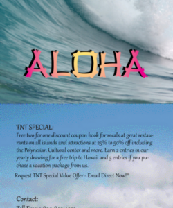 editable hawaii travel vacation brochure template pdf