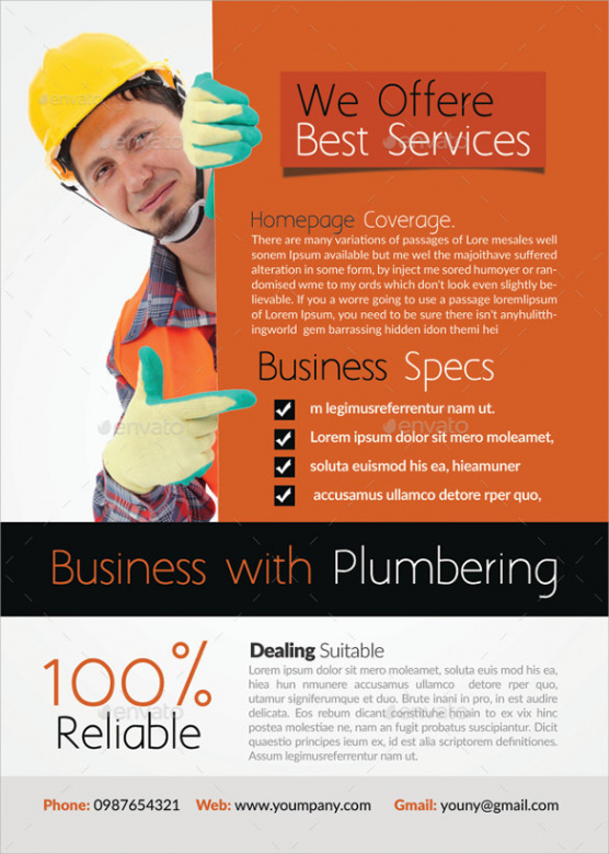 editable versatile handyman services brochure template excel