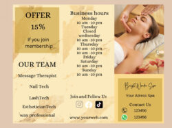 free custom beauty and spa brochure template