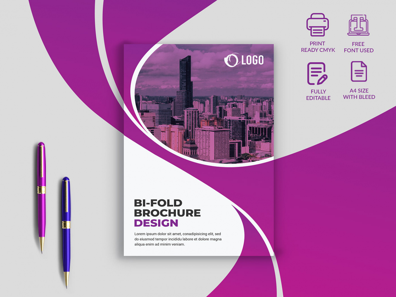 free editable a4 bi fold brochure template sample