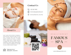 free editable beauty and spa brochure template sample