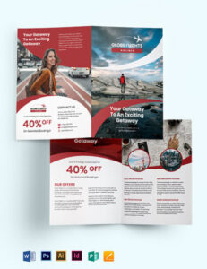 free editable bi fold travel brochure template sample