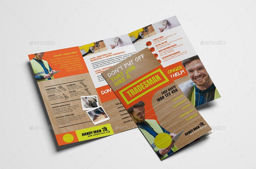 free editable versatile handyman services brochure template word