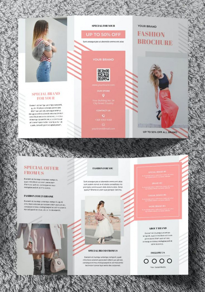 free  fashion boutique promotional brochure template pdf