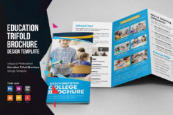 free printable high quality education institute brochure template