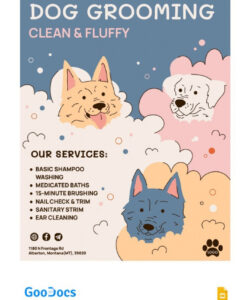 printable unique pet grooming brochure template pdf