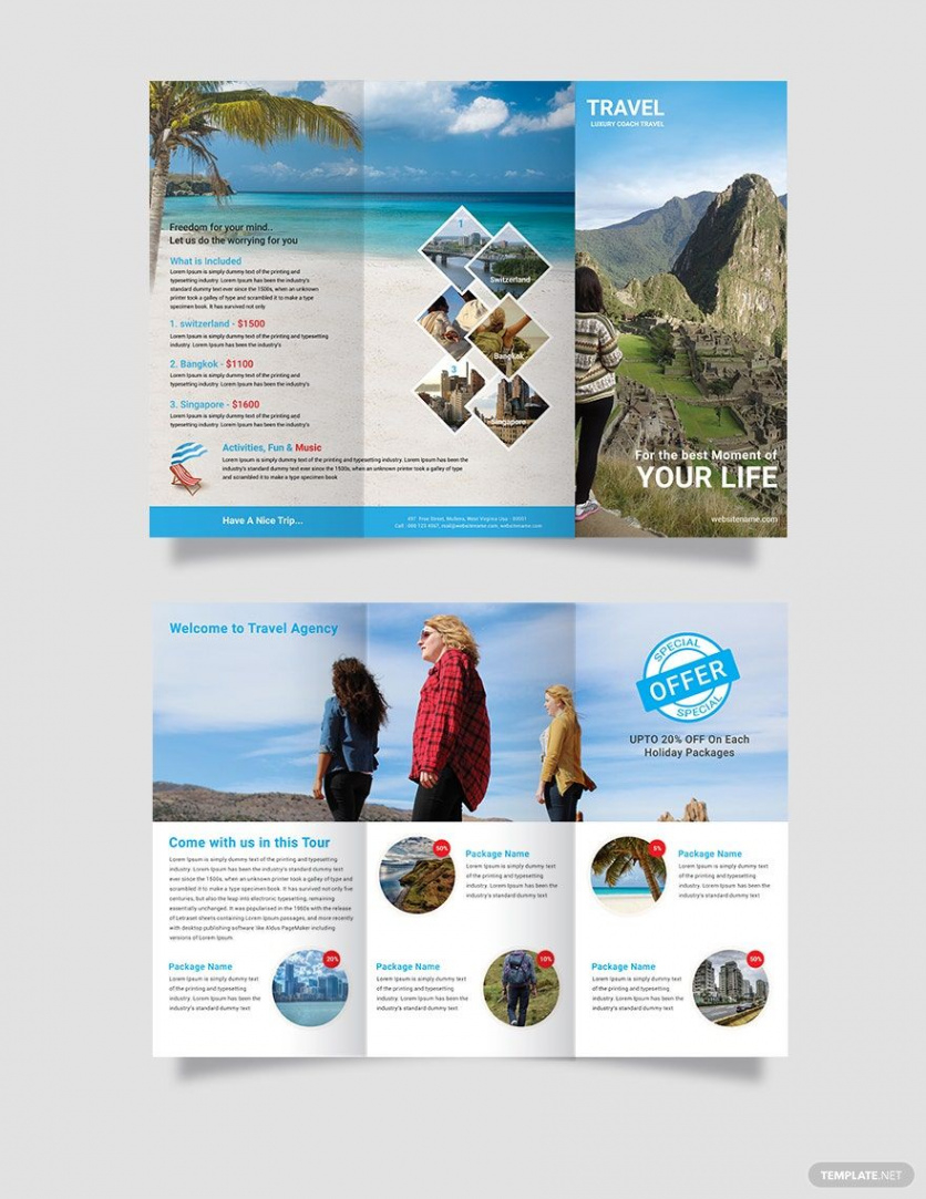 sample 2 page travel brochure template excel