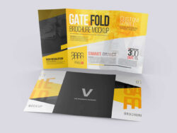 custom single open gate fold brochure template excel