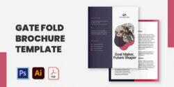 custom single open gate fold brochure template pdf