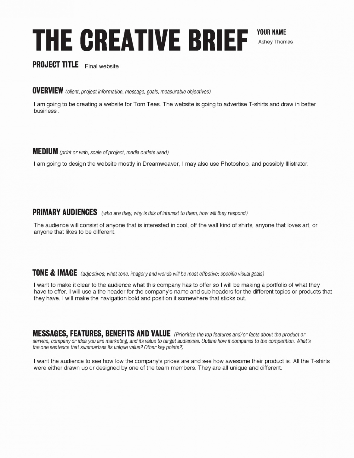 editable download creative brief template pdf  bonsai photography project brief template word