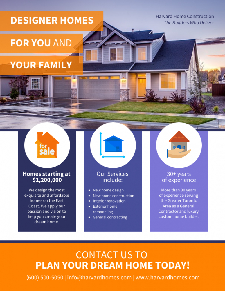 editable house for sale brochure template sample