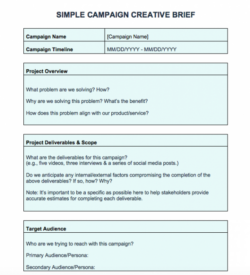 free free creative brief templates  hubspot advertising project brief template doc