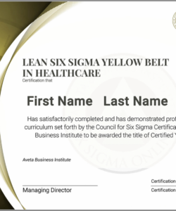 free lean six sigma yellow belt certification in healthcare inside green green belt project charter template pdf