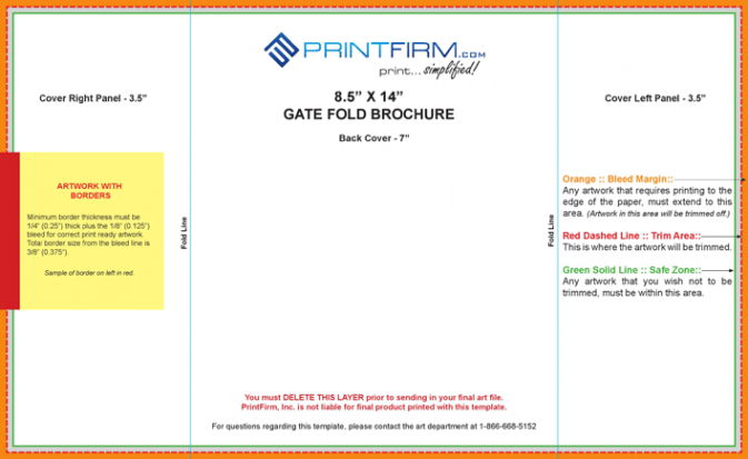 free sample single open gate fold brochure template sample