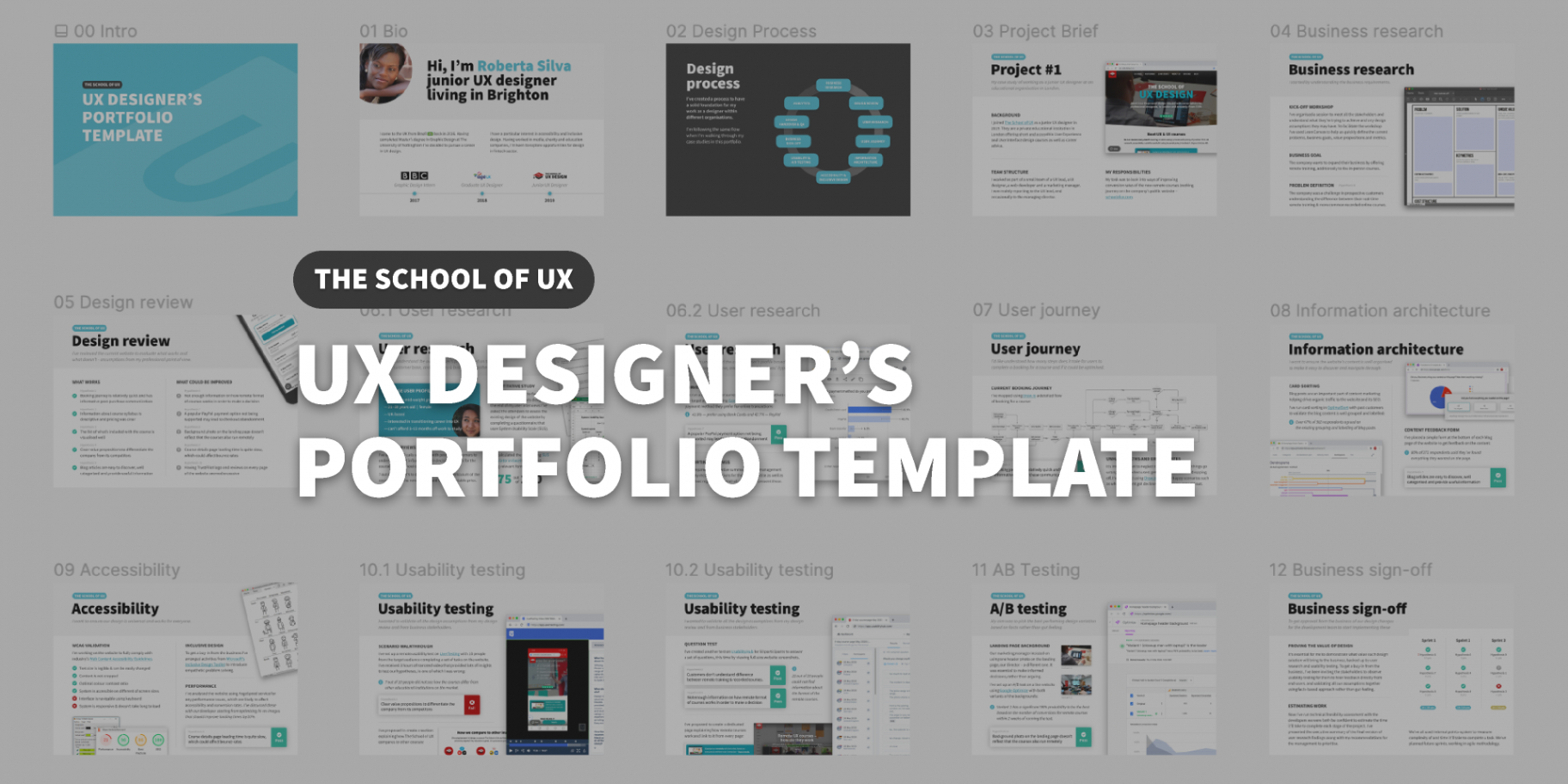 free ux designer&amp;#039;s portfolio template by the school of ux  figma community ux project brief template word