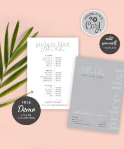 printable beauty price list brochure template example