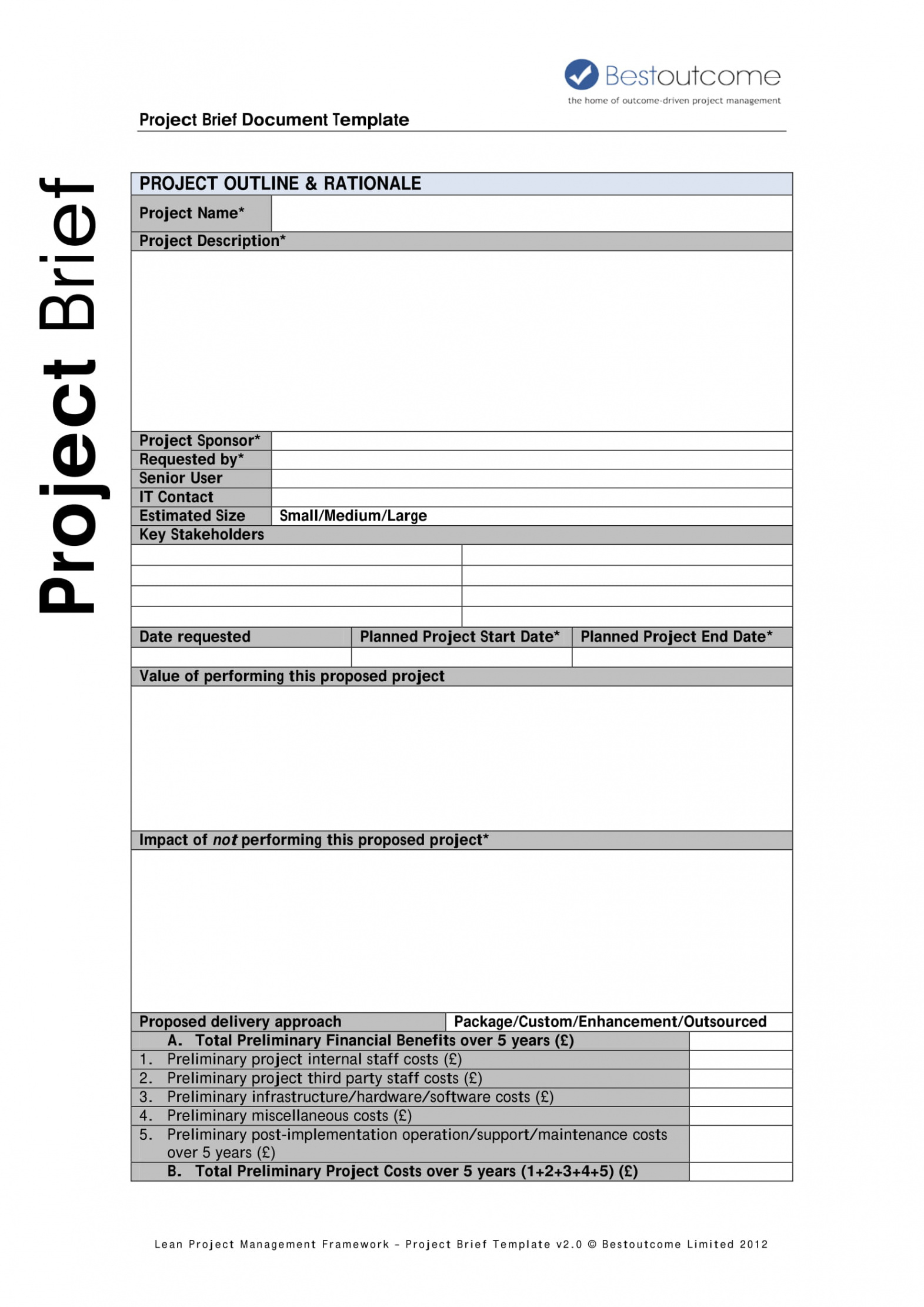 printable download project brief template  bonsai photography project brief template word