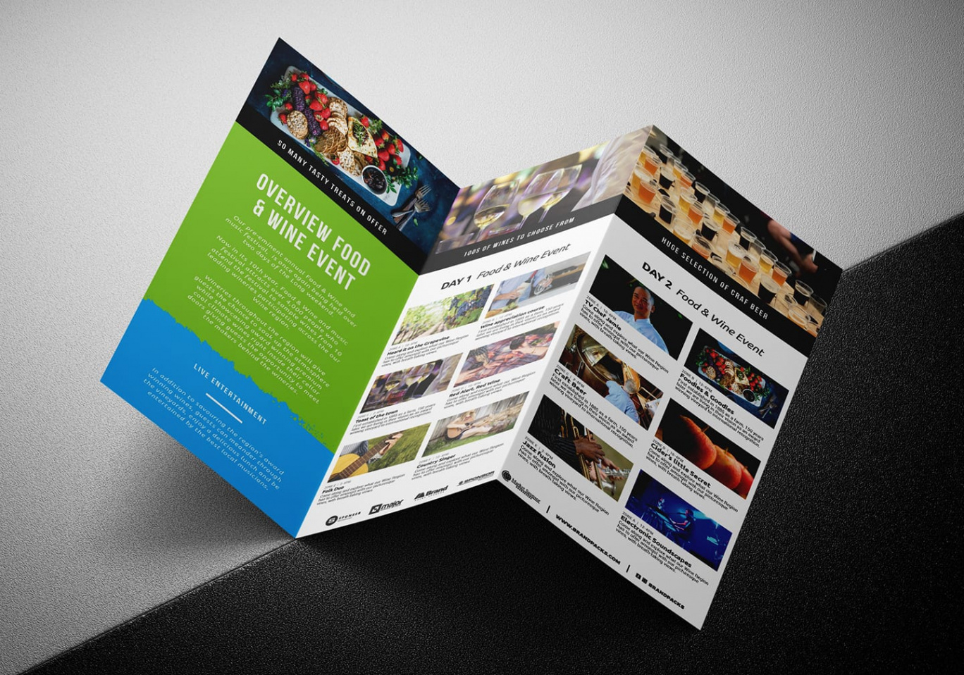 printable half fold then tri fold brochure template example