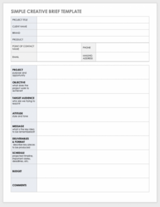 printable marketing brief template word digital project brief template excel