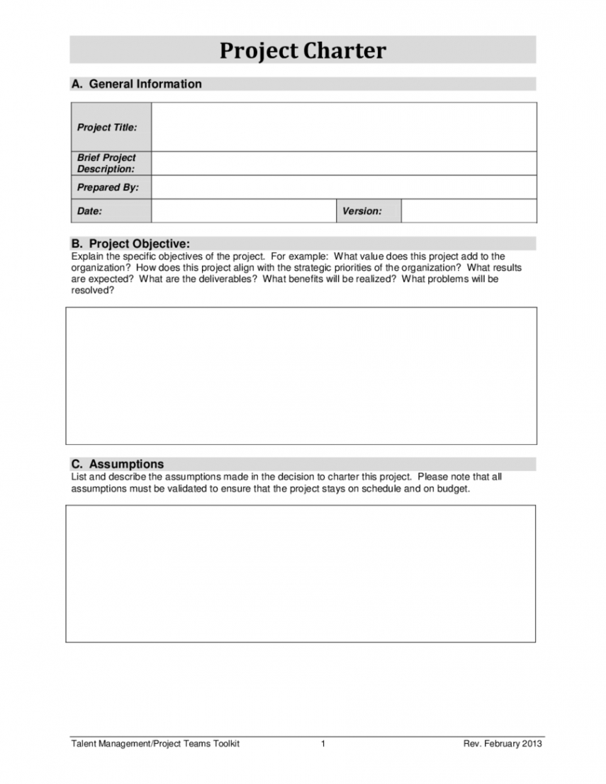 Quality Improvement Project Charter Template