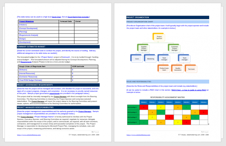 sample editable project charter template project management team charter template doc