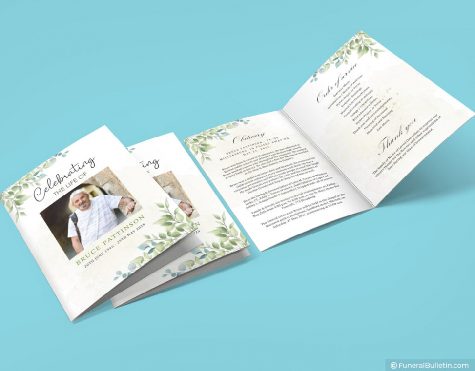 editable celebration of life brochure template excel