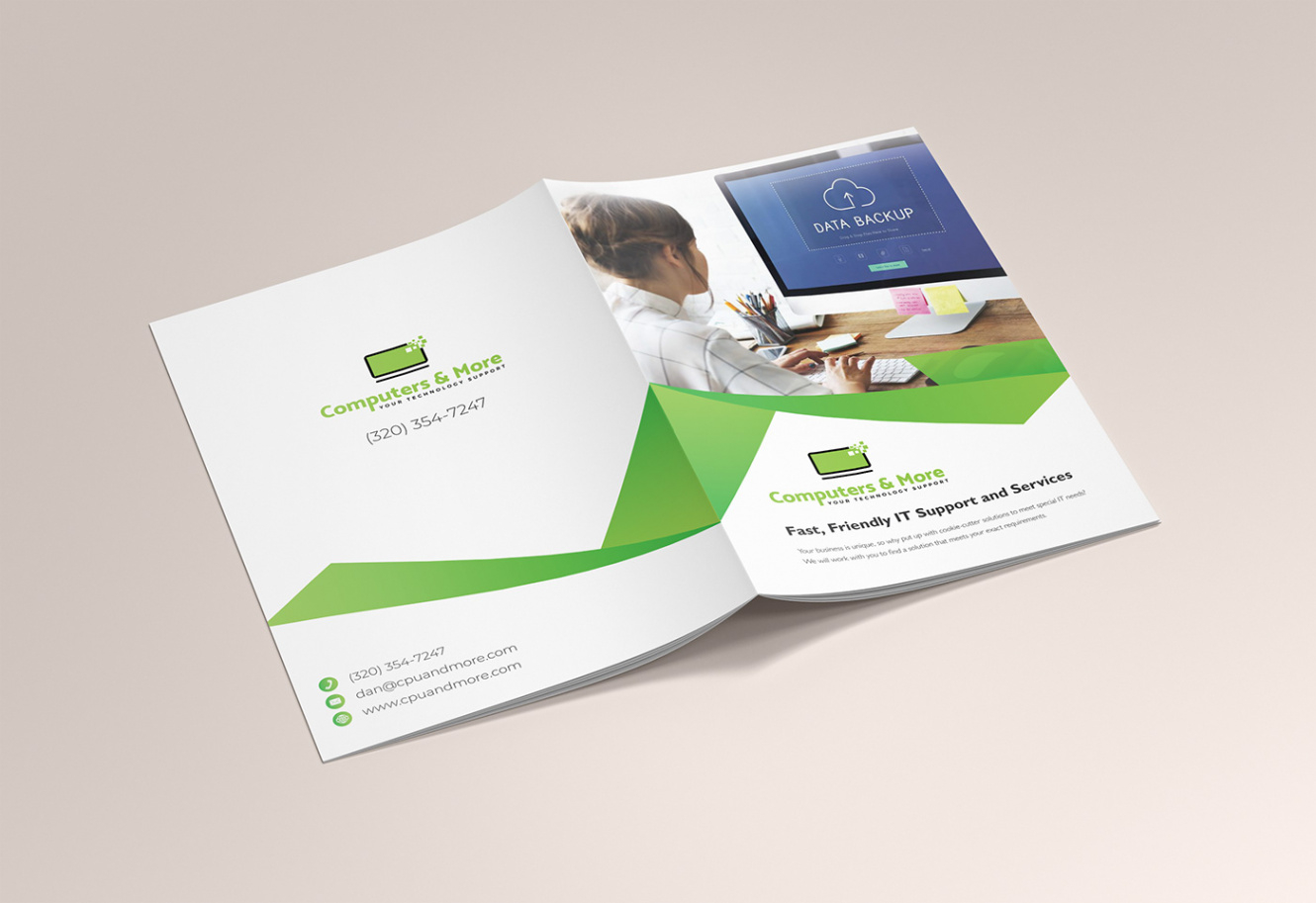 free  computer course brochure design template example