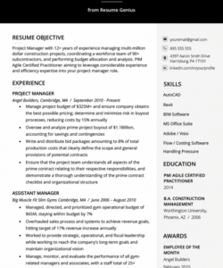 free free project manager resume sample  writing guide rg construction project manager job project manager job description template word