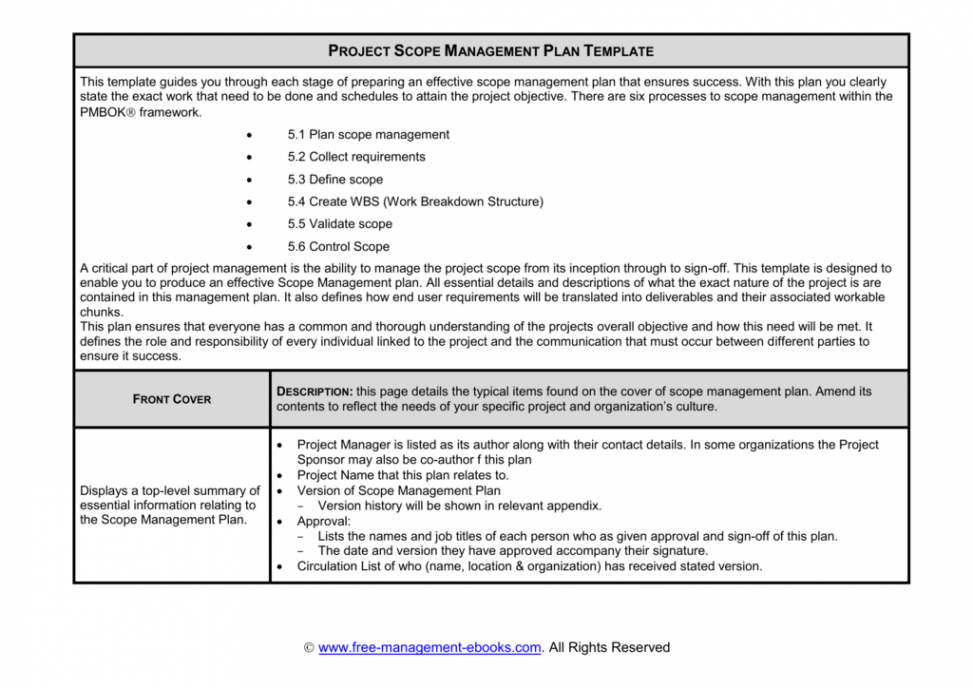 free project scope management plan template this template guides project management scope of work template excel