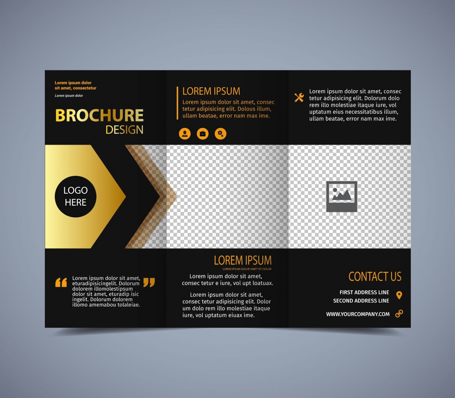 free sample black and gold brochure templates excel